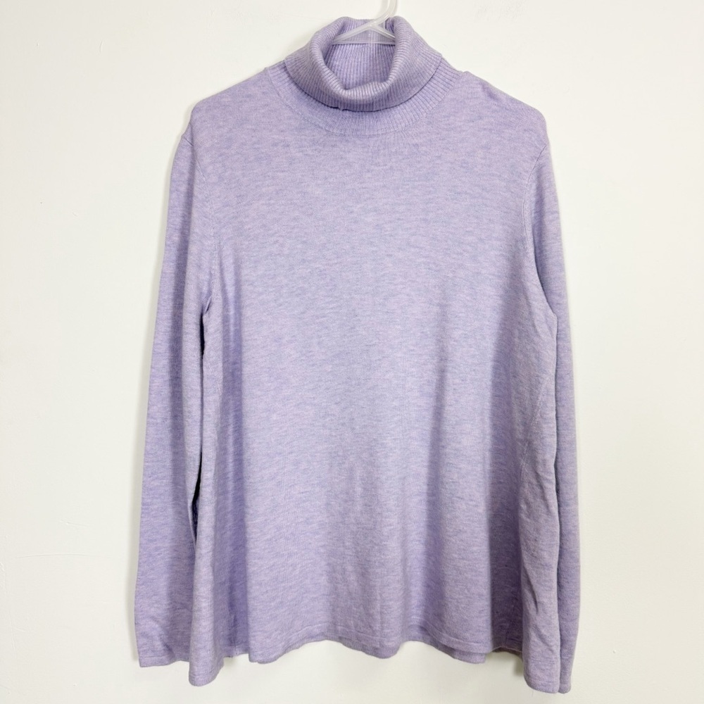 Marla Wynne Layers Sweater Womens Medium Purple Turtleneck Pullover Knit